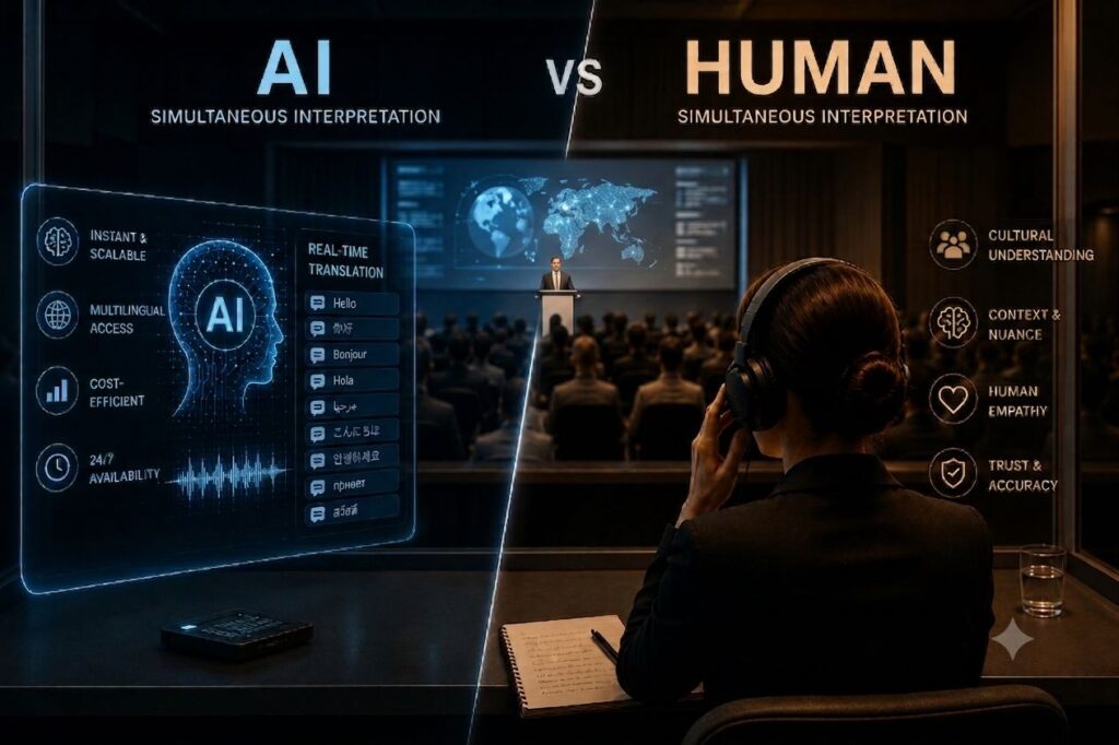 AI vs. Human Simultaneous Interpretation: Which is Right for Your Event?